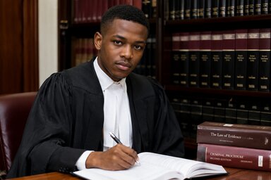 Advocate in formal attire